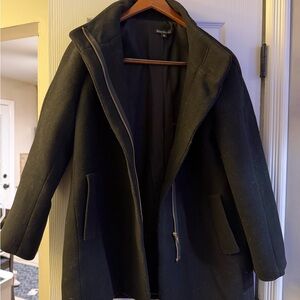 J. Crew Mercantile Black Trench Coat with Zipper